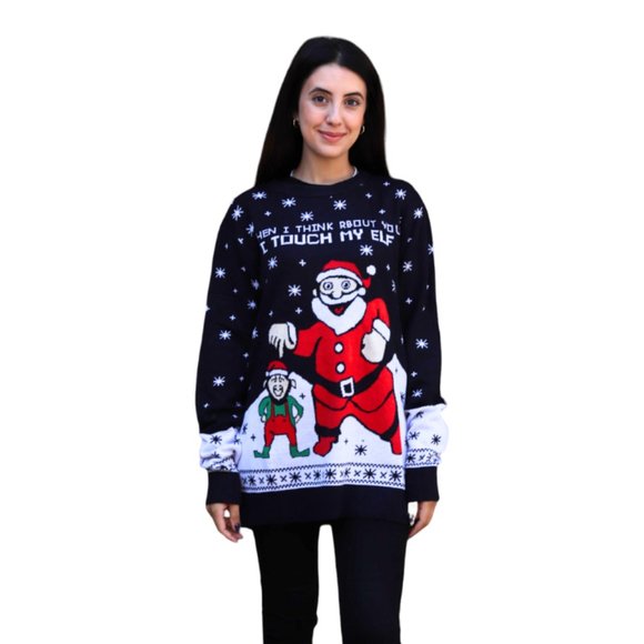 Women’s Touch My elf Ugly Christmas Sweater - Picture 1 of 2